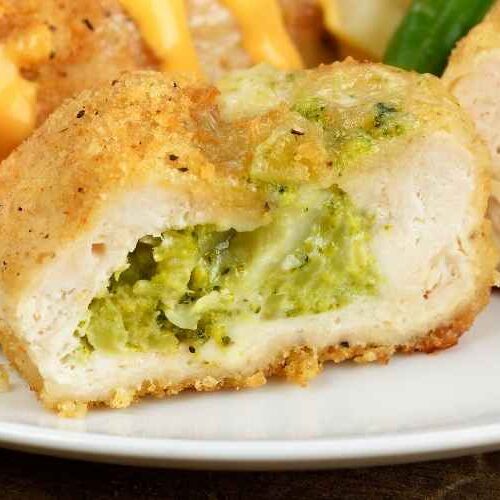 Serving Barber Foods Broccoli Stuffed Chicken
