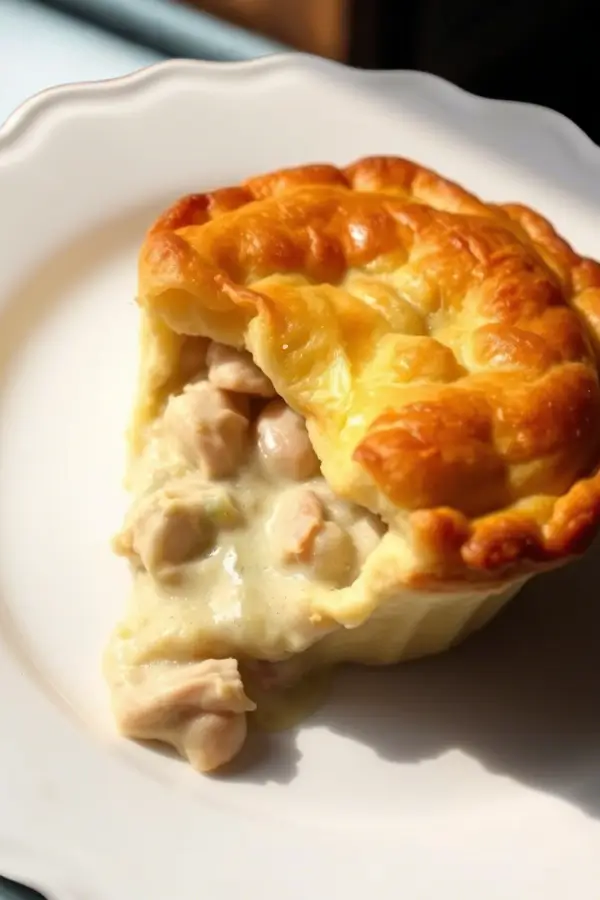 Pillsbury Chicken Pot Pie on a ceramic plate